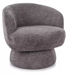 Fauteuil LONE pivotant en tissu gris, silhouette moderne et assise ultra confortable