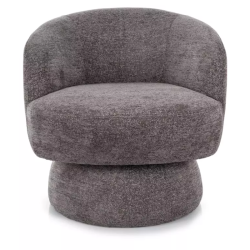 Fauteuil LONE pivotant à 360° en tissu gris moderne et confortable