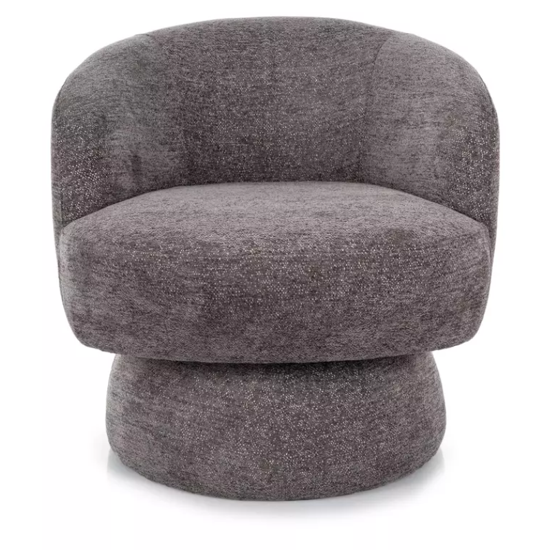 Fauteuil LONE pivotant à 360° en tissu gris moderne et confortable