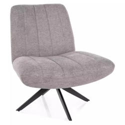 Fauteuil pivotant à 360° gris au design sobre et confortable - NASSI