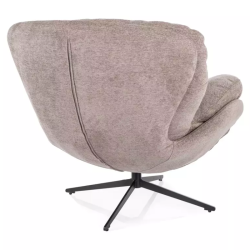 Fauteuil MARIA pivotant à 360° beige foncé moelleux et cocooning