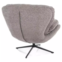 Le fauteuil MARIA pivotant à 360° en tissu gris et pieds noir design