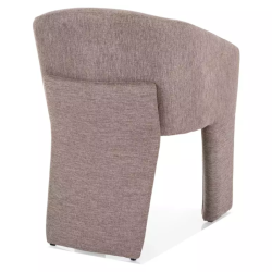 Fauteuil tonneau beige, jupe tapissière continue en tissu cosy NORD