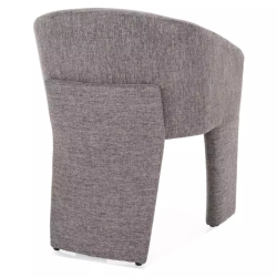 Fauteuil tonneau couleur gris, jupe en tissu monobloc élégante NORD