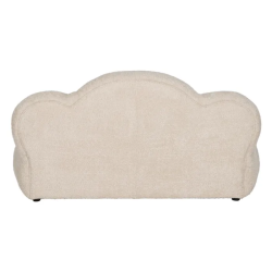 Canapé bouclette beige 2 places aux formes douces et modernes GALAXIE