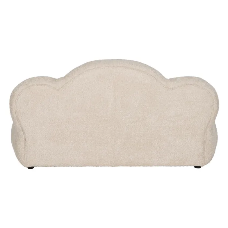 Canapé bouclette beige 2 places aux formes douces et modernes GALAXIE