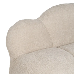 Canapé bouclette beige 2 places aux formes douces et modernes GALAXIE