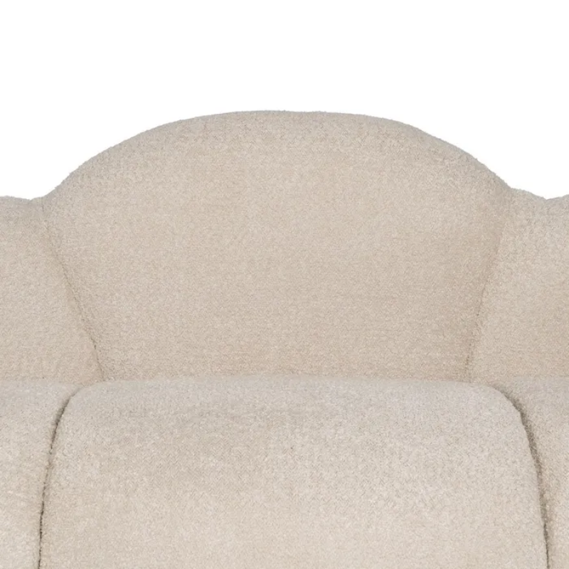 Canapé bouclette beige 2 places aux formes douces et modernes GALAXIE