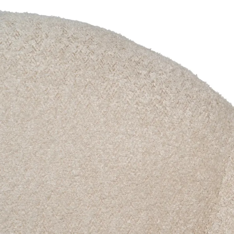 Canapé bouclette beige 2 places aux formes douces et modernes GALAXIE