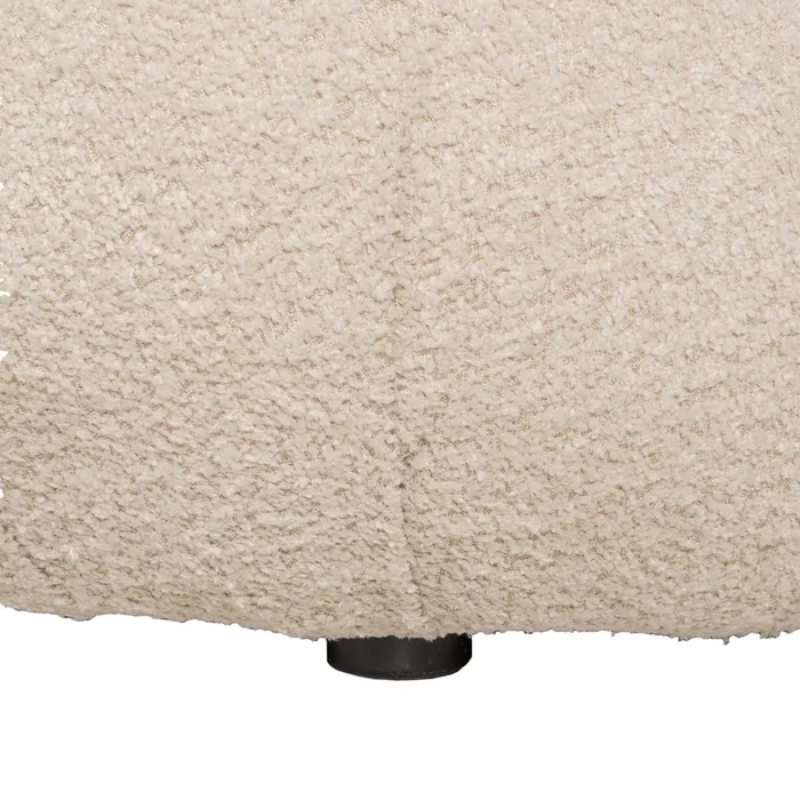 Canapé bouclette beige 2 places aux formes douces et modernes GALAXIE
