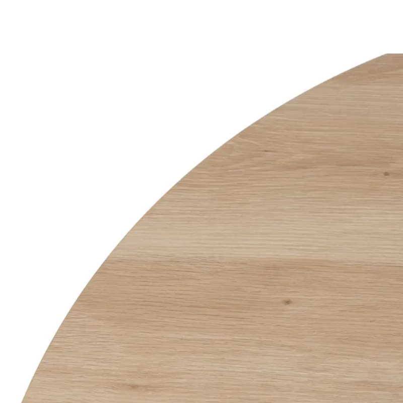 Table ronde 120 cm bois clair et métal crème pour 4 convives CAMELIA