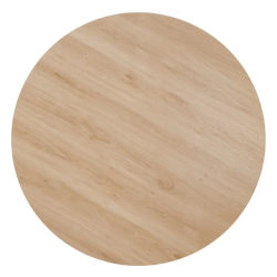 Table ronde 120 cm bois clair et métal crème pour 4 convives CAMELIA