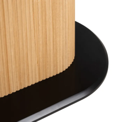 Table salle à manger ovale blanche en marbre et bois 180 cm – INDIG
