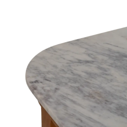 Buffet en bois et plateau en marbre blanc avec 6 tiroirs BELISANE