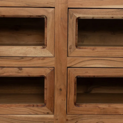 Buffet en bois et plateau en marbre blanc avec 6 tiroirs BELISANE