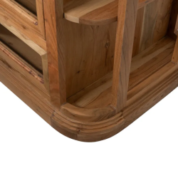 Buffet en bois et plateau en marbre blanc avec 6 tiroirs BELISANE