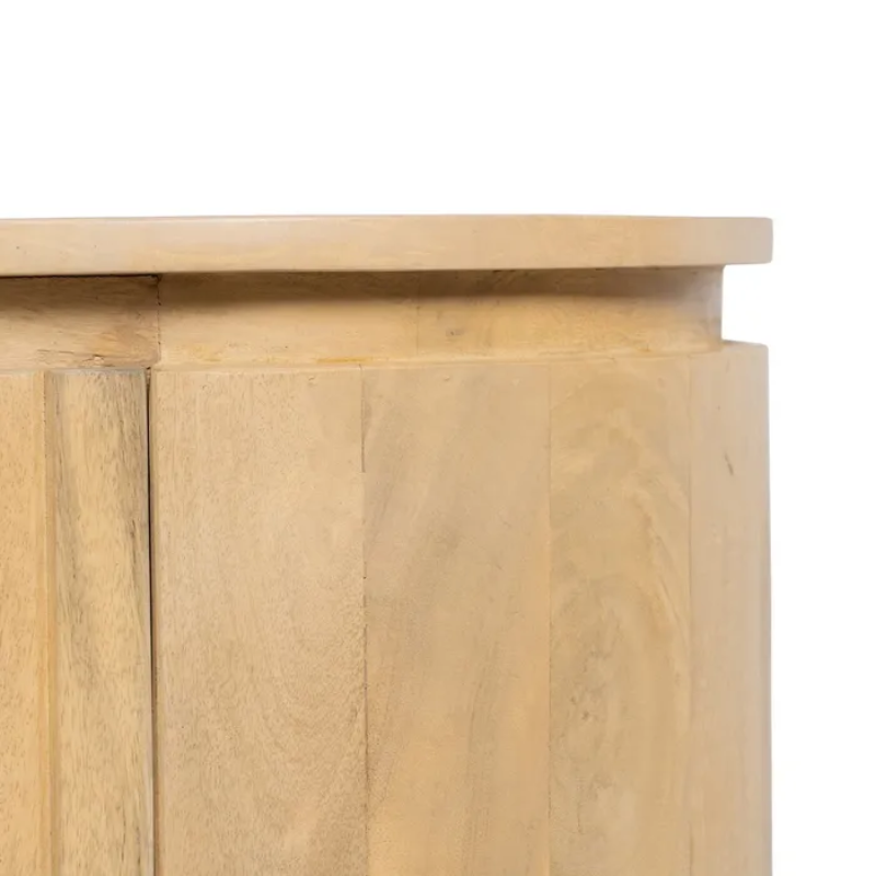 Buffet en bois naturel et métal noir 4 portes arrondies – SYLPHI