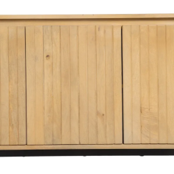 Buffet en bois naturel et métal noir 4 portes arrondies – SYLPHI