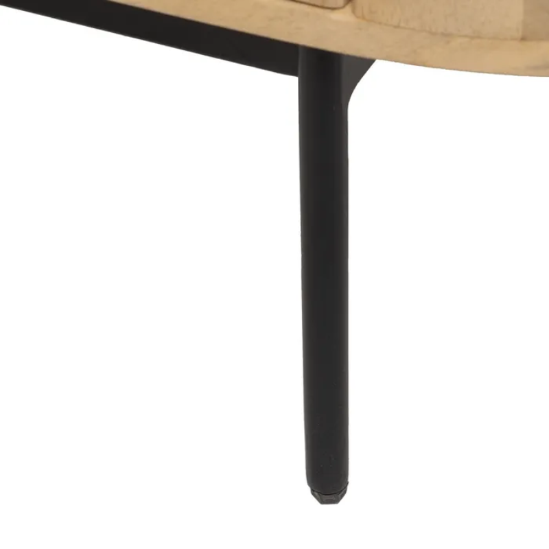 Buffet en bois naturel et métal noir 4 portes arrondies – SYLPHI