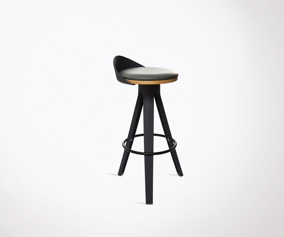 Tabouret de bar design moderne avec assise simili cuir