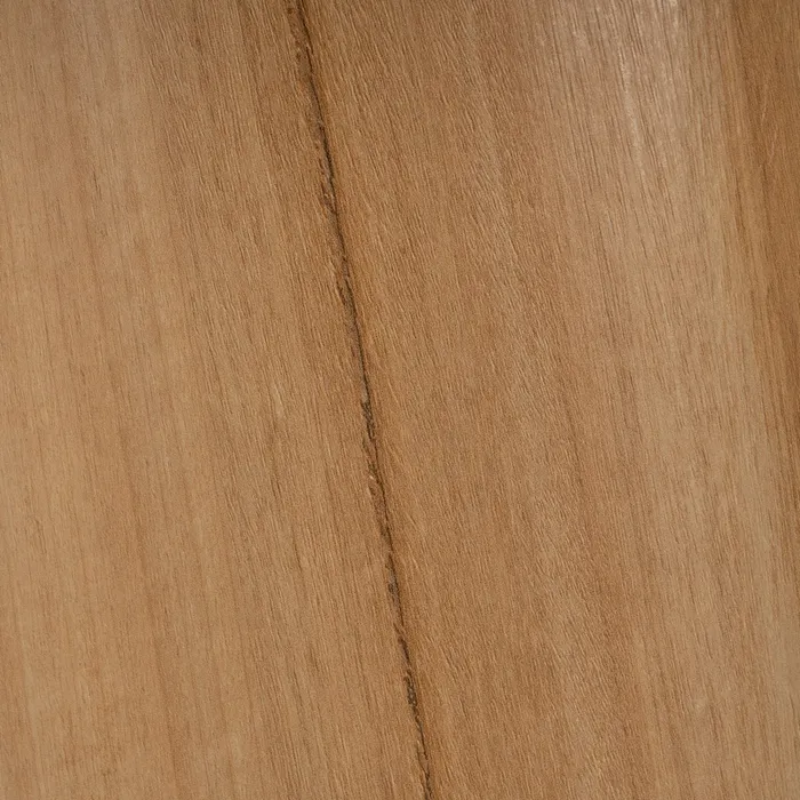 Table basse marbre céramique blanc socle bois naturel totem ARLION