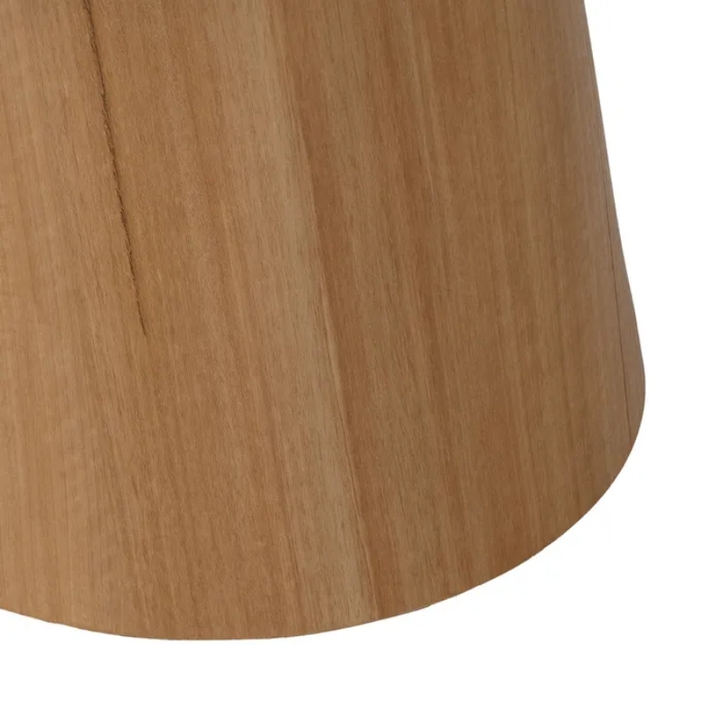 Table basse marbre céramique blanc socle bois naturel totem ARLION