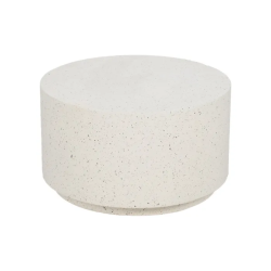 Table basse compacte magnésium blanc moucheté galet design ARIONEA