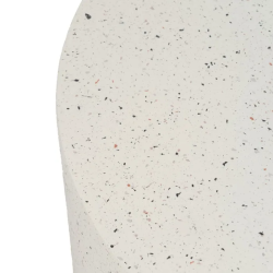 Table basse compacte magnésium blanc moucheté galet design ARIONEA