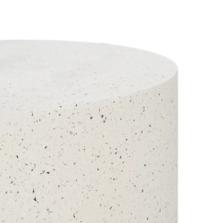 Table basse compacte magnésium blanc moucheté galet design ARIONEA