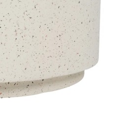 Table basse compacte magnésium blanc moucheté galet design ARIONEA
