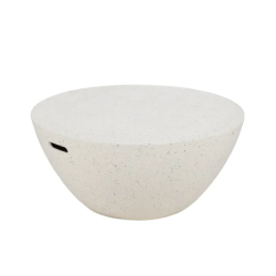 Table basse magnésium blanc moucheté galet sculptural chic ARIONEA