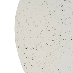 Table basse magnésium blanc moucheté galet sculptural chic ARIONEA