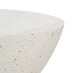 Table basse magnésium blanc moucheté galet sculptural chic ARIONEA