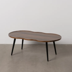 Table basse plateau noyer nuage organique design contemporain PYRÉNA