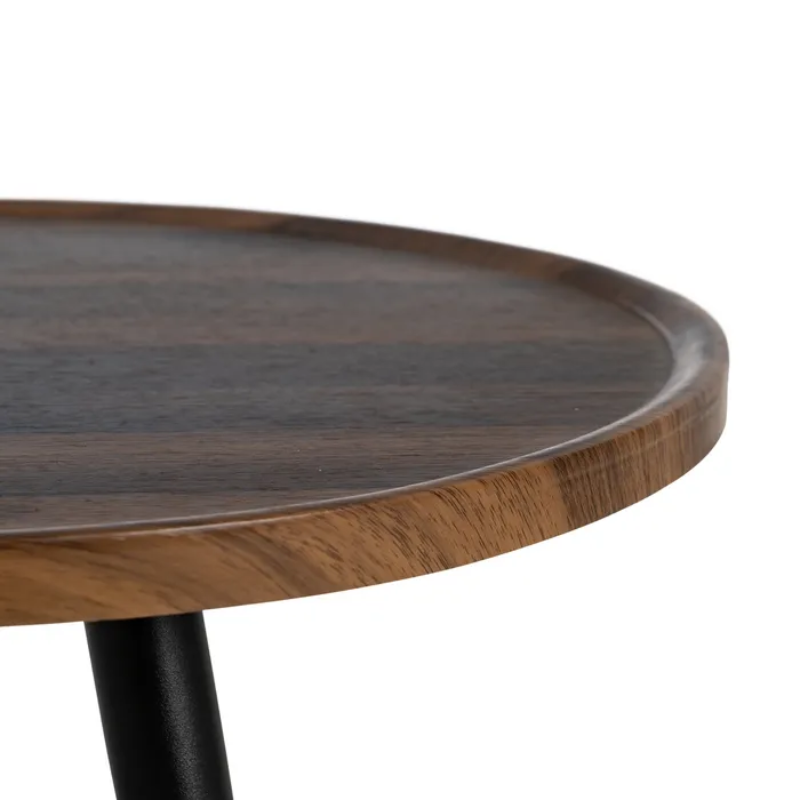 Table basse plateau noyer nuage organique design contemporain PYRÉNA