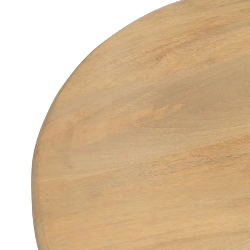 Table basse ovale manguier naturel colonnes rainurées design AQUILON