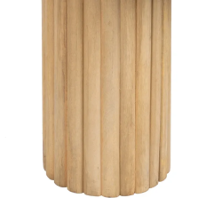 Table basse ovale manguier naturel colonnes rainurées design AQUILON
