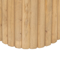 Table basse ovale manguier naturel colonnes rainurées design AQUILON