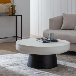 Table basse bicolore magnésium blanc noir design contemporain CRISOLEA