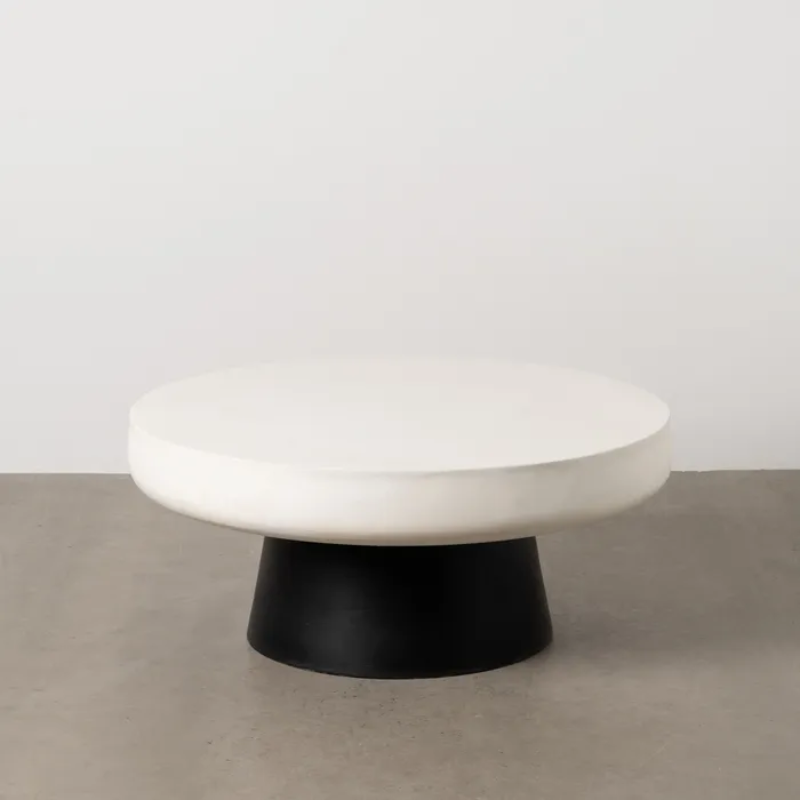 Table basse bicolore magnésium blanc noir design contemporain CRISOLEA