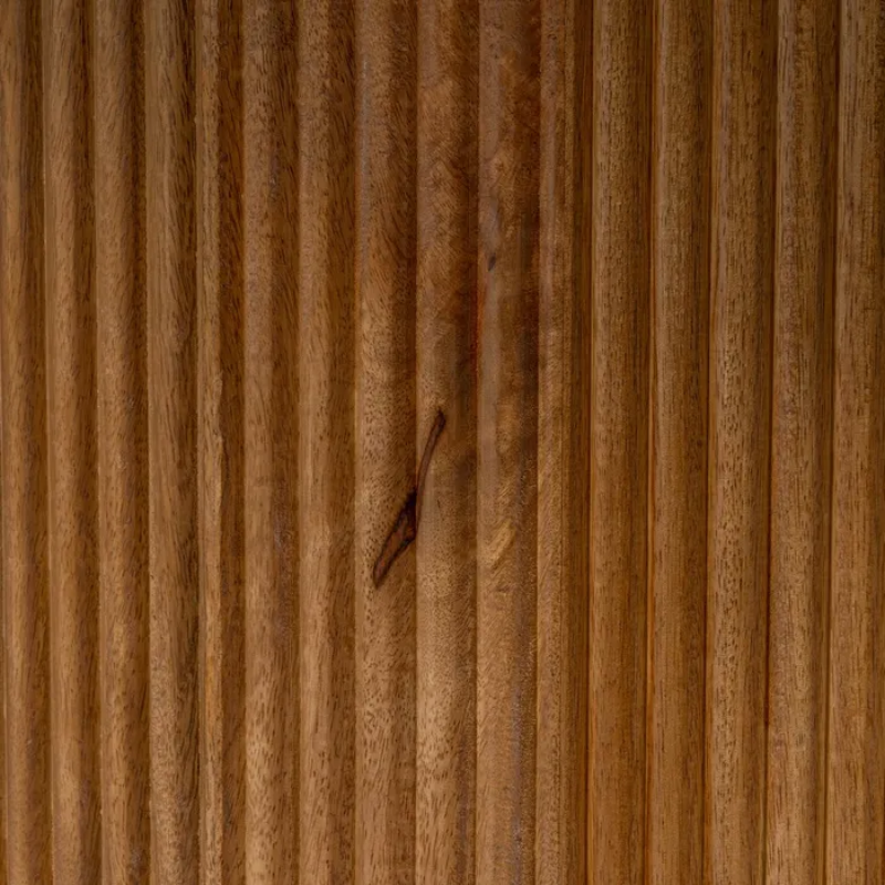 Table ronde 120 cm marbre naturel pied bois nervuré brut CORTINA