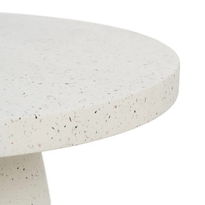 Table basse outdoor magnésium blanc 80 cm de diamètre durable RISOLE
