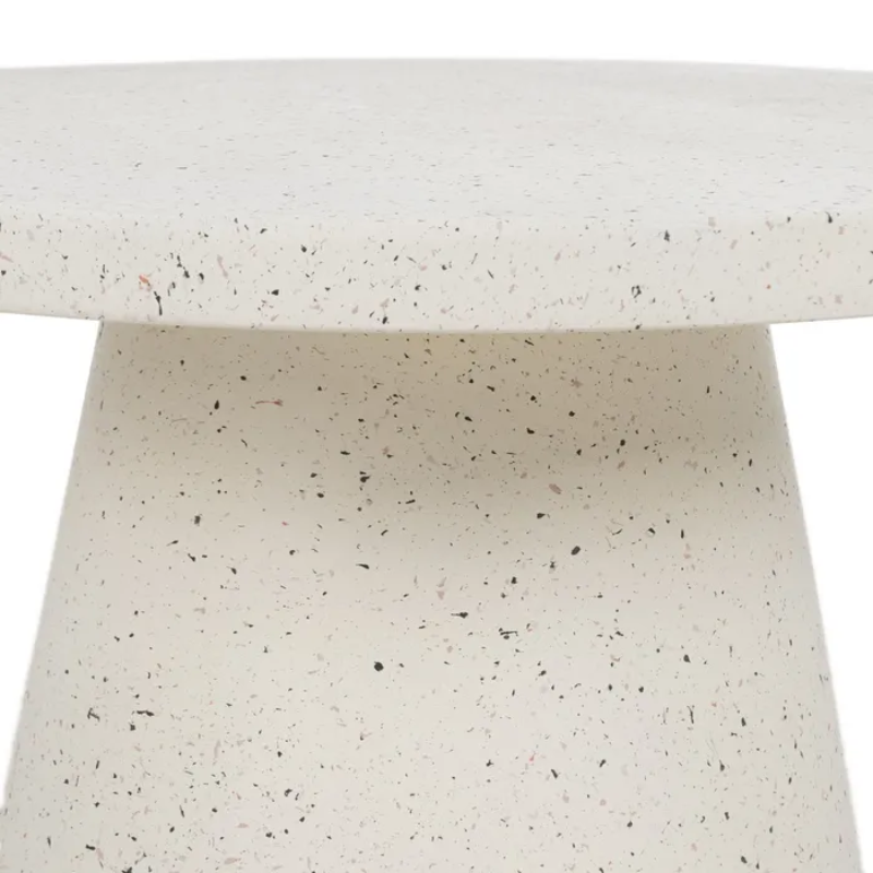 Table basse outdoor magnésium blanc 80 cm de diamètre durable RISOLE