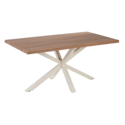 Table 160 cm ÉRABLEA bois rectangulaire avec pied croisé blanc design