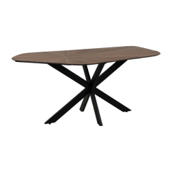 Table 178 cm bois naturel piètement noir graphique épuré CELUNEA