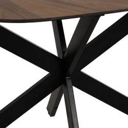 Table 178 cm bois naturel piètement noir graphique épuré CELUNEA