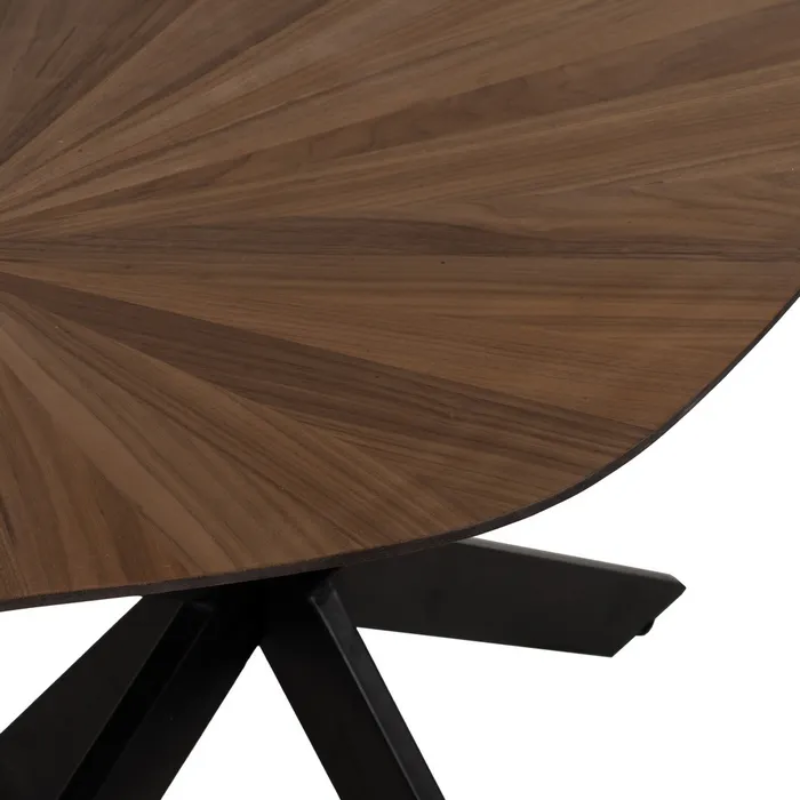 Table 178 cm bois naturel piètement noir graphique épuré CELUNEA