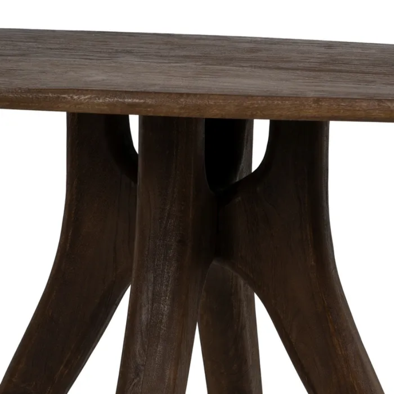Table 120 cm manguier marron pieds croisés design chic VENTERIA