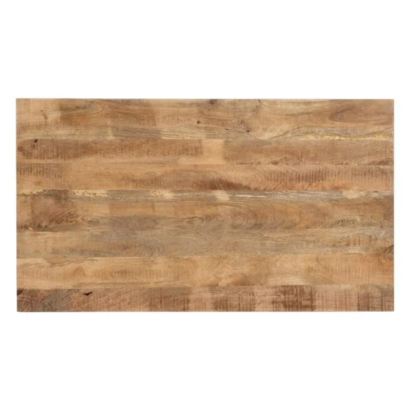 Table à manger 180 cm bois naturel pied étoile noir stylé SÉLÉNIA