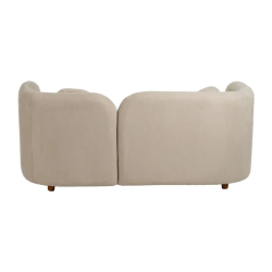 Canapé galbé PERIALIS couleur beige 2 places avec coussins arrondis